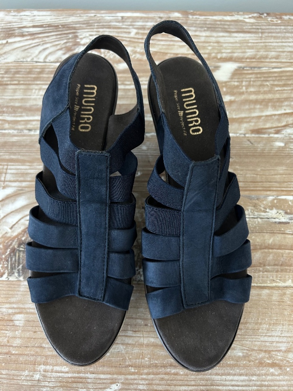 NWOB Munro Cookie Slingback Sandals in Navy Sz 9.5 N